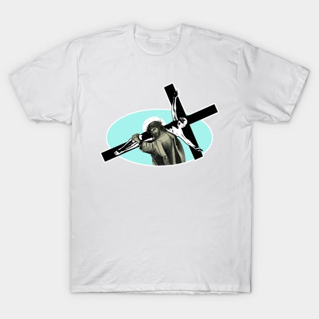 Jesus Christ carrying the cross T-Shirt by Marccelus